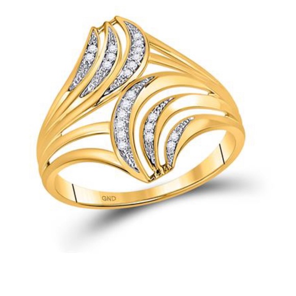 10k solid gold beautiful real diamond ring for women, free appraisal, Not plated - Picture 3 of 8